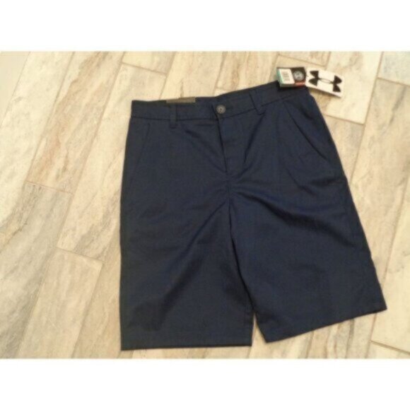 NEW Under Armour boys size 16 Navy Chino Golf Shorts MSRP $60 - Picture 1 of 6